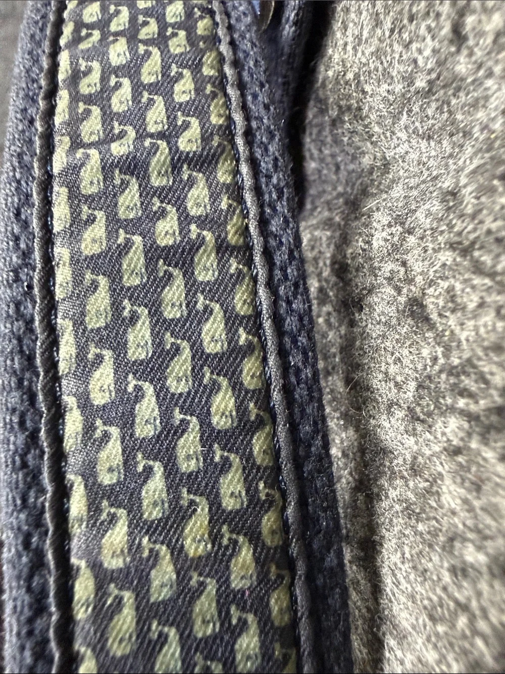 Vineyard Vines Blue Woven Belt with Brown Leather Trim